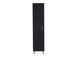 Coluna de casa de banho Laska com 5 prateleiras e 1 porta, preto, 180 cm X 40 cm X 29.8 cm