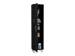 Coluna de casa de banho Laska com 5 prateleiras e 1 porta, preto, 180 cm X 40 cm X 29.8 cm