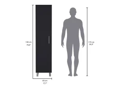 Coluna de casa de banho Laska com 5 prateleiras e 1 porta, preto, 180 cm X 40 cm X 29.8 cm