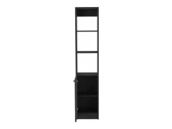 Coluna de casa de banho Málaga em melamina com um armário e 3 prateleiras , 162 cm X 33 cm X 26.4 cm , Preto