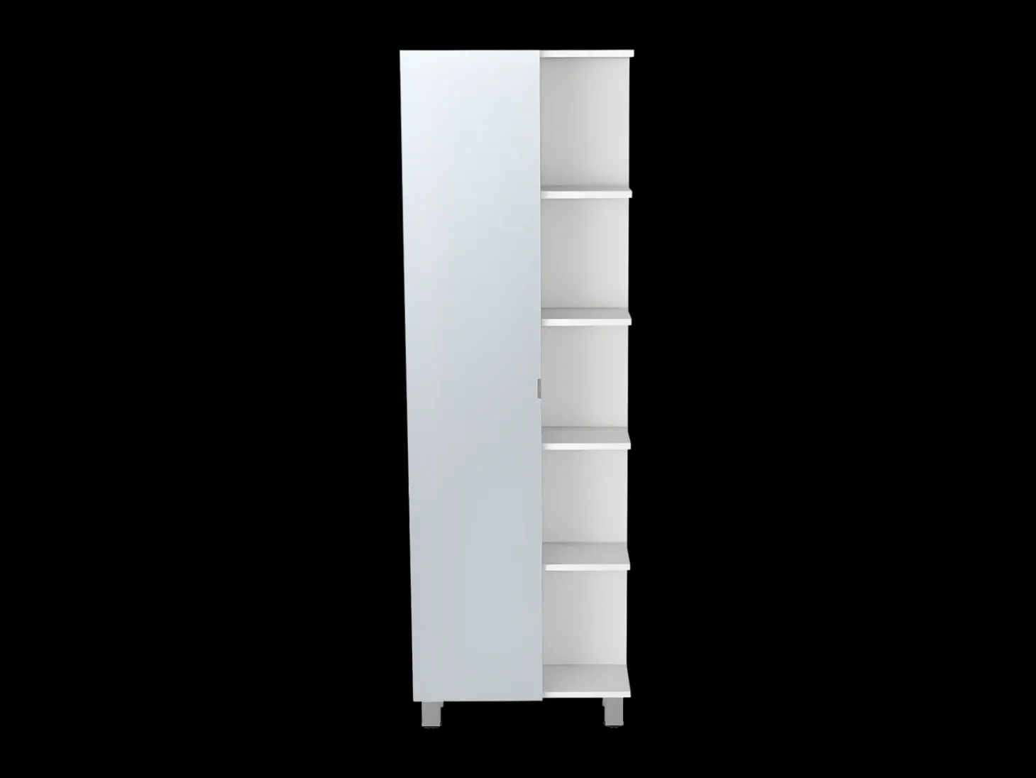 Coluna de casa de banho multifunções Urano em melamina, com espelho, 157.98 cm X 51.18 cm X 21.79 cm , Branco