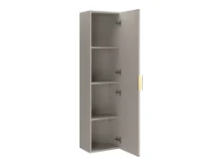 Coluna de casa de banho suspensa estriada, cor bege, 3 prateleiras, H140 cm, ZEVARA