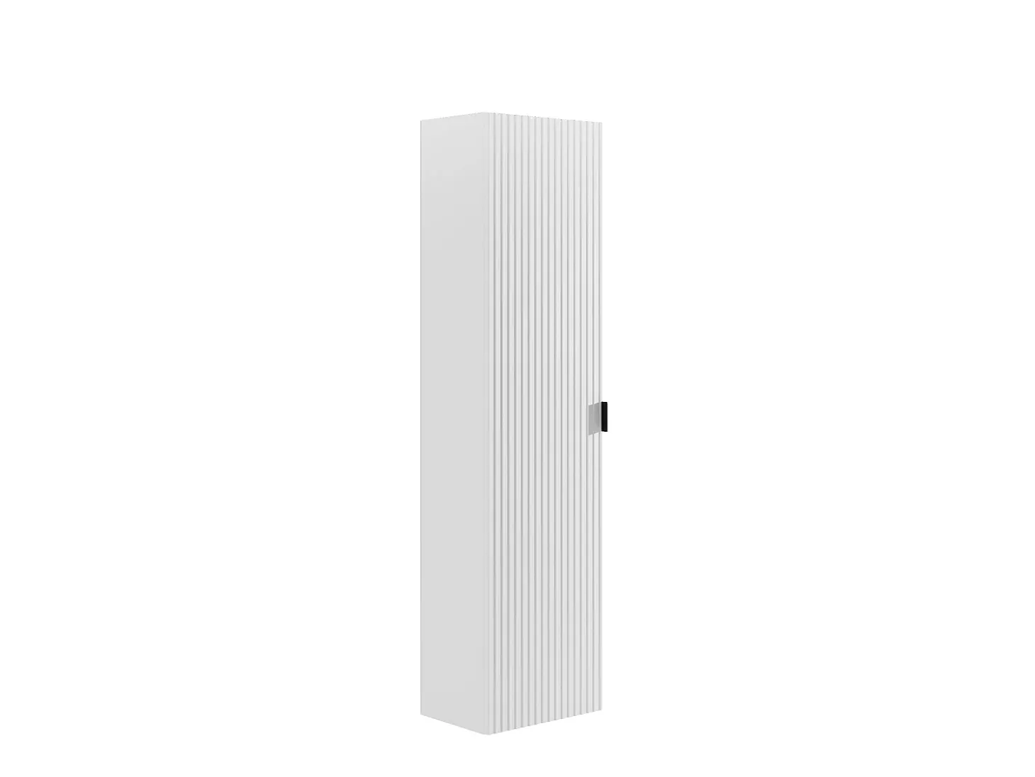 Coluna de casa de banho suspensa estriada branco fosco, 3 prateleiras ZEVINI