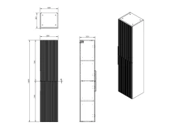 Coluna de casa de banho suspensa estriada - Cor bege - H160 cm - DALIKO