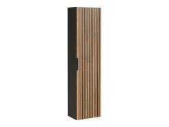 Coluna de casa de banho suspensa estriada natural claro e preto 140 cm MADELA