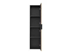 Coluna de casa de banho suspensa estriada natural claro e preto 140 cm MADELA