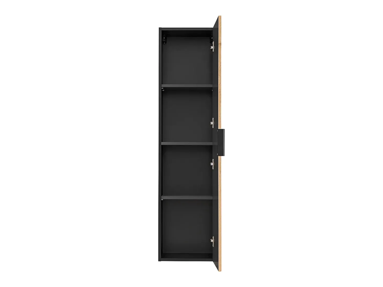 Coluna de casa de banho suspensa estriada natural claro e preto 140 cm MADELA
