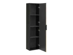 Coluna de casa de banho suspensa estriada natural claro e preto 140 cm MADELA