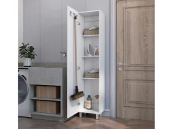 Coluna de casa de banho Vintro em melamina com 4 prateleiras e 1 porta, branco, 180 cm X 40 cm X 31.3 cm