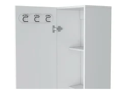 Coluna de casa de banho Vintro em melamina com 4 prateleiras e 1 porta, branco, 180 cm X 40 cm X 31.3 cm