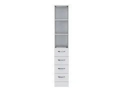 Coluna de casa de banho Vanguard em melamina, com gavetas em calha metálica , 173.45 cm X 30.40 cm X 44.60 cm , Branco