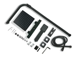Coluna de ducha termostática Aica 38℃ preto fosco 80-120cm para banheiro