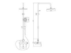 Coluna de duche AITA em aço inoxidável preto mate - 116cm