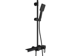 Coluna de duche alumínio preto fosco A126 x C40 x L35,5 cm - JIZEO