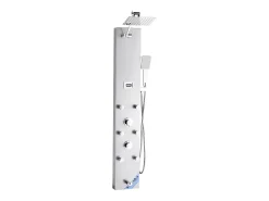 Coluna de Duche com Chuveiro Efeito Chuva SucceBuy Sistema de Painel de Duche de Parede de Alta Pressão em Aço Inoxidável Escovado, Torneira 4 Funções