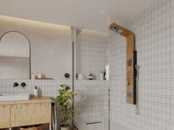 Coluna de duche hidromassagem DALIMA, chuva tropical e painel em bambu
