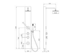 Coluna de duche hidromassagem SOLAL em bambu - 20x140 cm