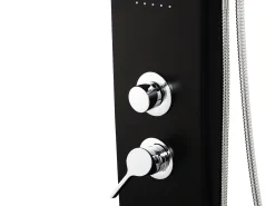 Coluna de duche hidromassagem KOURBEA - preta - 20 x 132 cm