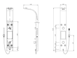 Coluna de duche hidromassagem branco 20 x 140 cm - ROANA