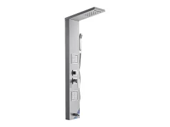 Coluna de Duche SucceBuy, com Chuveiro Efeito Chuva, Sistema de Painel de Duche de Parede de Alta Pressão em Aço Inoxidável Escovado, Torneira com 5 Funções