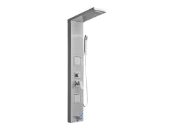 Coluna de Duche SucceBuy, com Chuveiro Efeito Chuva, Sistema de Painel de Duche de Parede de Alta Pressão em Aço Inoxidável Escovado, Torneira com 5 Funções