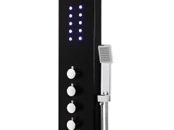 Coluna duche hidromassagem-leds FELICITA preta-50 microjatos