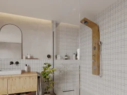 Coluna duche hidromassagem TISSIA, painel em bambu