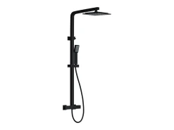 Coluna duche termostática aço inoxidável preto 125 cm PENEDA