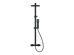 Coluna duche termostática aço inoxidável preto 125 cm PENEDA