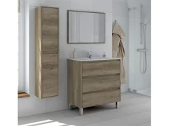 Coluna suspensa com 2 portas em painéis de partículas melaminadas H140 cm