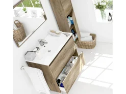 Coluna suspensa com 2 portas em painéis de partículas melaminadas H140 cm