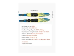 Combo Esqui Náutico SucceBuy, 150 cm para Adultos com Fixações Ajustáveis X-7 e Fechos com Fivela