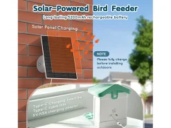 Comedouro para Aves Inteligente SucceBuy com Câmera, 2K HD, Espécies IA, Alimentado pela Energia Solar