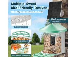 Comedouro para Aves Inteligente SucceBuy com Câmera, 2K HD, Espécies IA, Alimentado pela Energia Solar