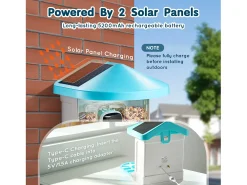 Comedouro para Aves Inteligente SucceBuy com Câmera, 2K HD, Espécies IA, Alimentado pela Energia Solar