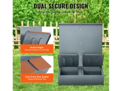 Comedouro para Porcos SucceBuy, 130 L, Porta Dupla de Metal Capaz de Acolher Até 8 Porcos