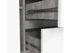 Comoda Clássica K100 2 Portas 3 Gavetas Beton/Branco