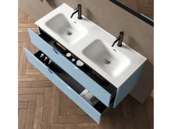 Composição de 5 peças banheira dupla SOLMIRA azul tiffany
