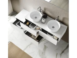 Composição de lavatório duplo de 8 peças ASTRA branco
