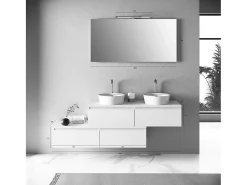 Composição de lavatório duplo de 8 peças ASTRA branco