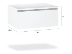 Composição de lavatório duplo de 9 peças ASTRA carvalho mel/branco mate