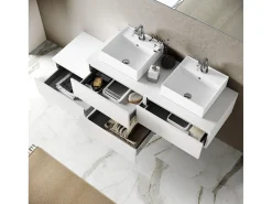Composição de lavatório duplo de 8 peças ASTRA branco