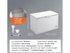 Congelador Horizontal SucceBuy de 345 L com 4 Cestos