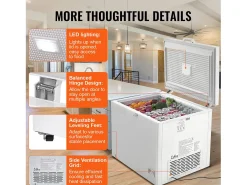 Congelador Horizontal SucceBuy de 345 L com 4 Cestos