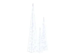 Conj. cones decorativos c/ LEDs azuis acrílico 60/90/120 cm
