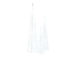 Conj. cones decorativos c/ LEDs branco frio acrílico 30/45/60cm