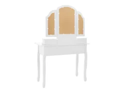 Conj. toucador c/ banco 100x40x146cm madeira paulownia branco