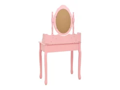 Conj. toucador com banco 75x69x140 cm madeira paulownia rosa