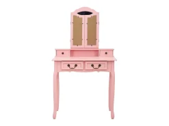 Conj. toucador com banco 80x69x141 cm madeira paulownia rosa