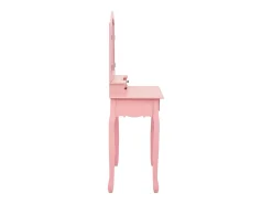 Conj. toucador com banco 80x69x141 cm madeira paulownia rosa